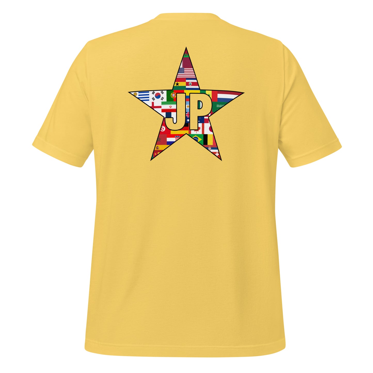 T-shirt original avec étoiles et drapeaux du monde en 5 couleurs d'été