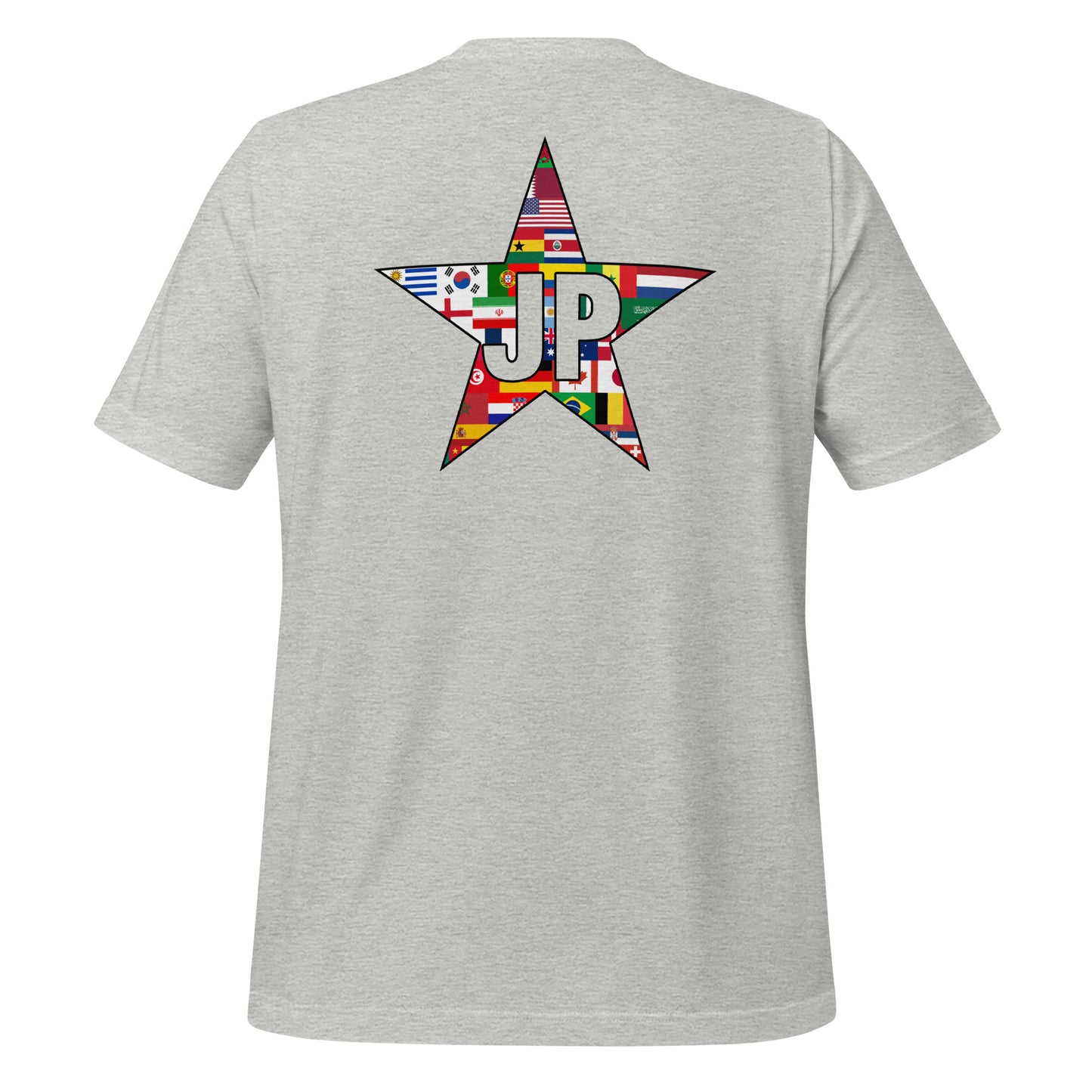 T-shirt original avec étoiles et drapeaux du monde en 5 couleurs d'été