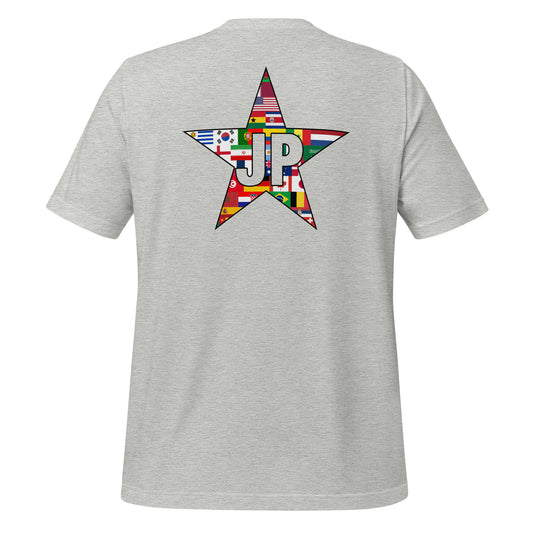 T-shirt original avec étoiles et drapeaux du monde en 5 couleurs d'été