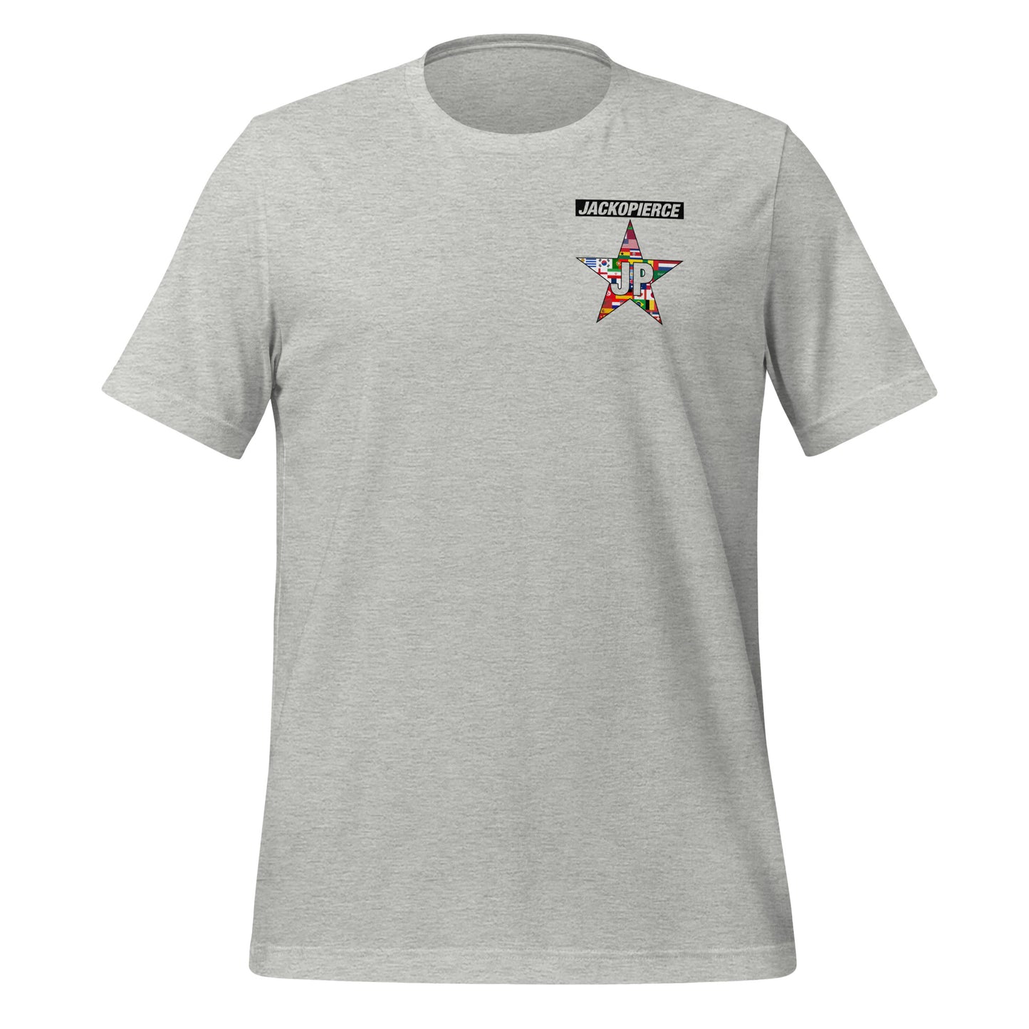 T-shirt original avec étoiles et drapeaux du monde en 5 couleurs d'été