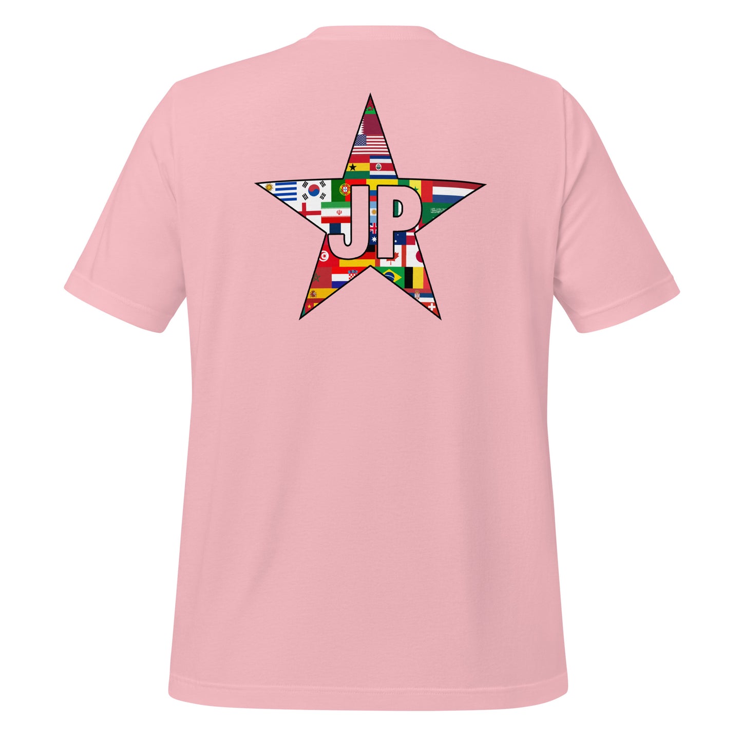 T-shirt original avec étoiles et drapeaux du monde en 5 couleurs d'été